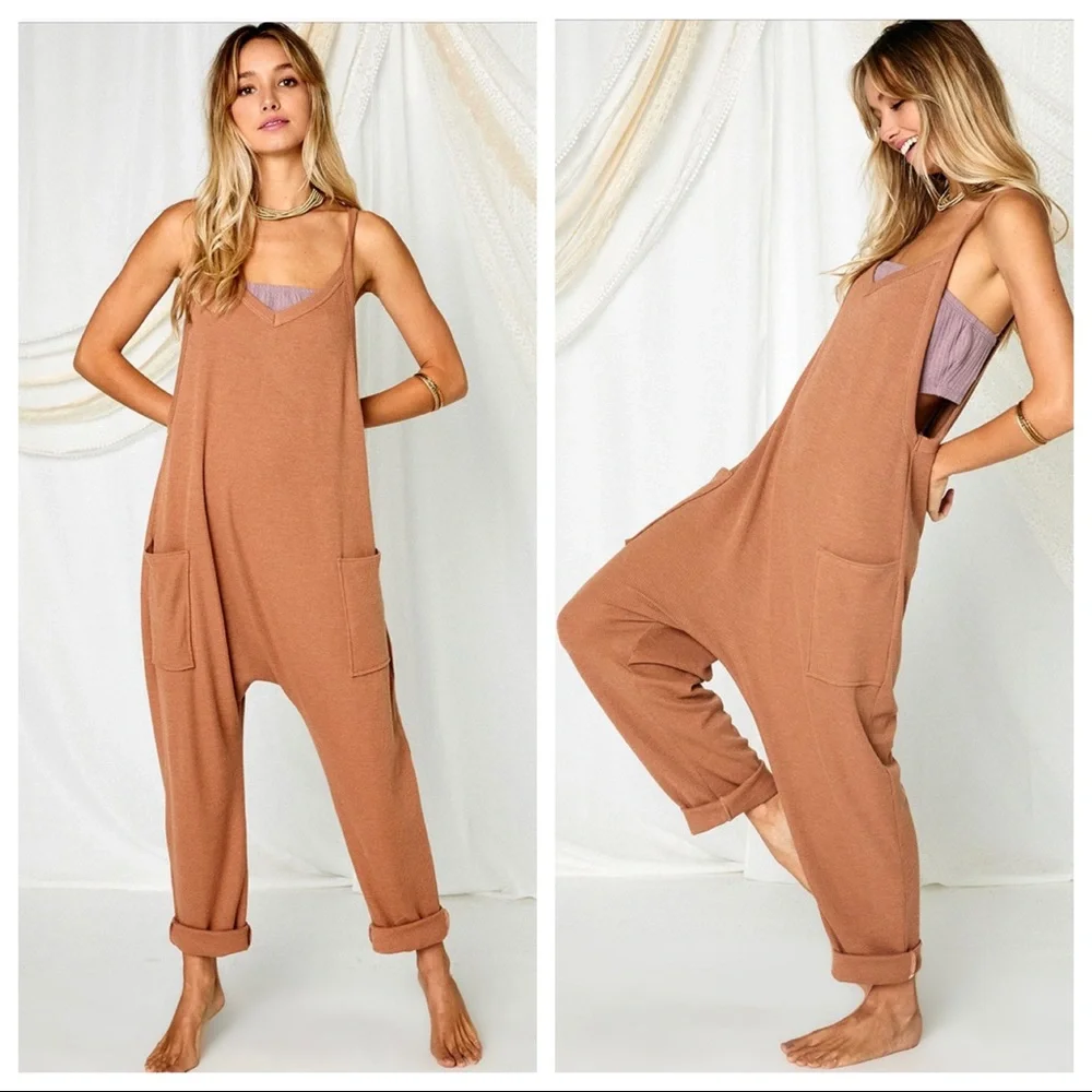Boho Solid Harem Jumpsuit - Picture 2 of 5